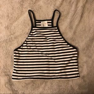 black and white crop top